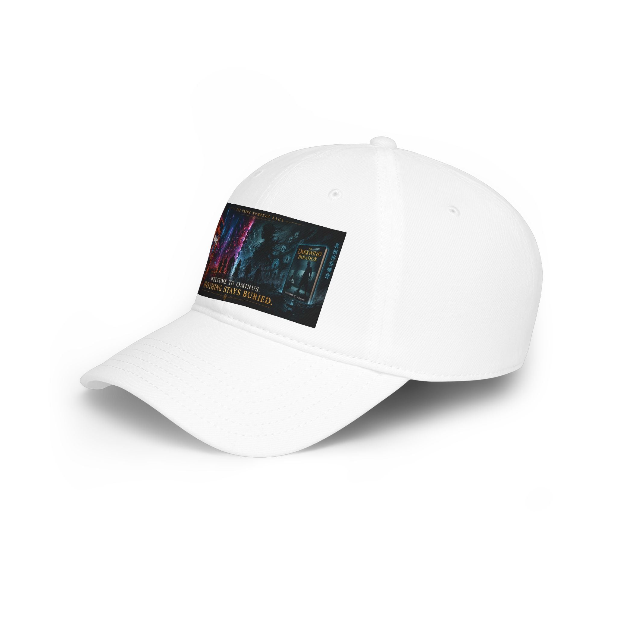 Prime Numbers Saga Baseball Cap — “Nothing Stays Buried” Neon Cyberpunk City Hat
