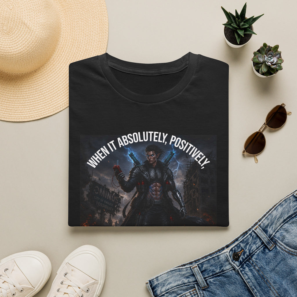 Darkwind Character T-Shirt — "When It Absolutely, Positively Has to Be Destroyed Overnight" Graphic Tee