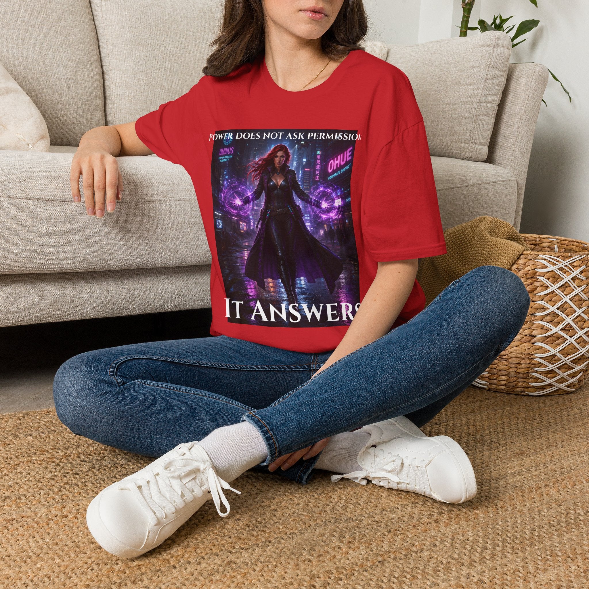 Athena Character T‑Shirt — "Power Does Not Ask Permission, It Answers"