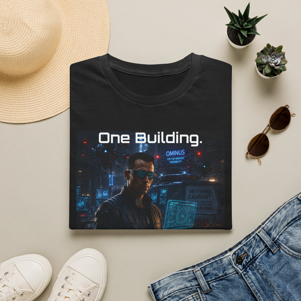 Khan Character T-Shirt — "One Building. Too Much Security. Perfect."