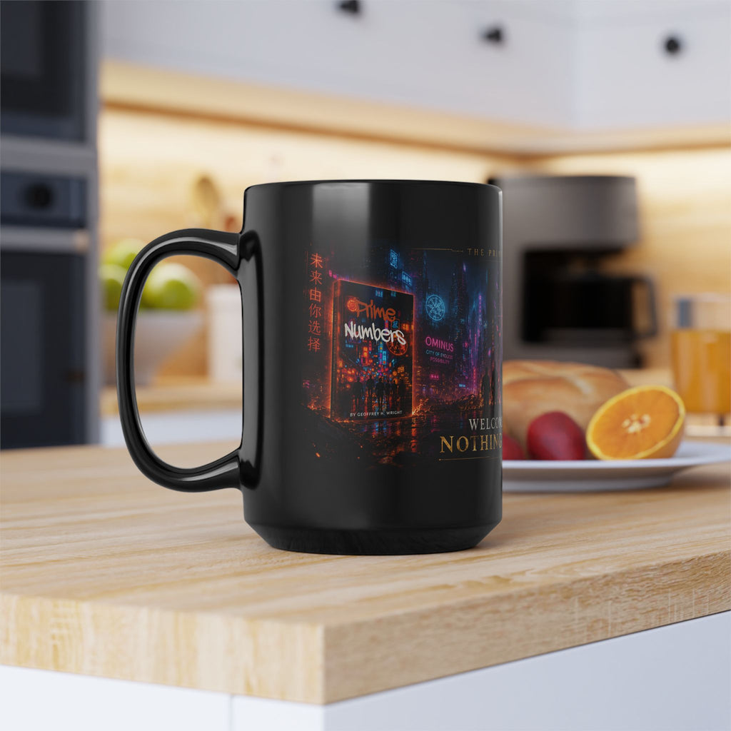 Prime Numbers Saga Black Mug, 15oz