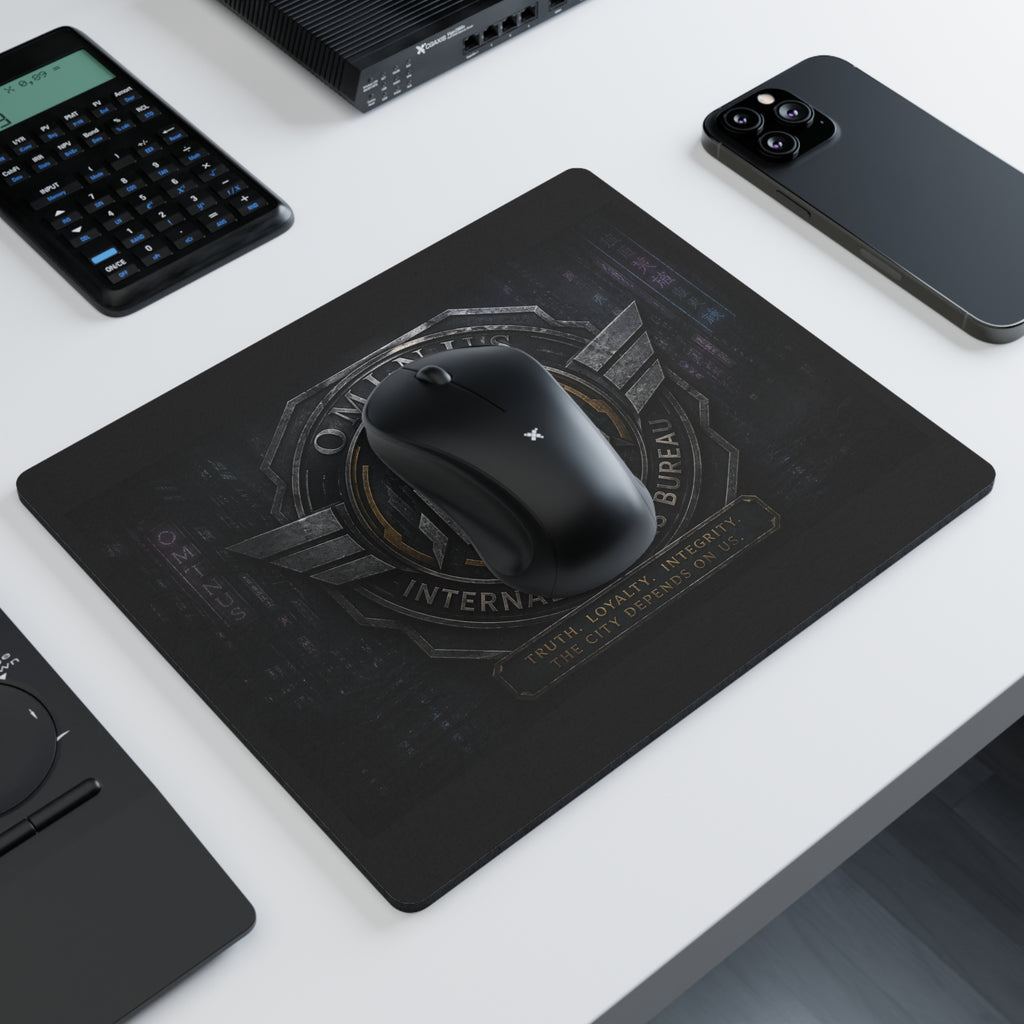 Internal Affairs Bureau (IAB) Emblem Gaming Mouse Pad — Sleek Cyberpunk Desk Mat
