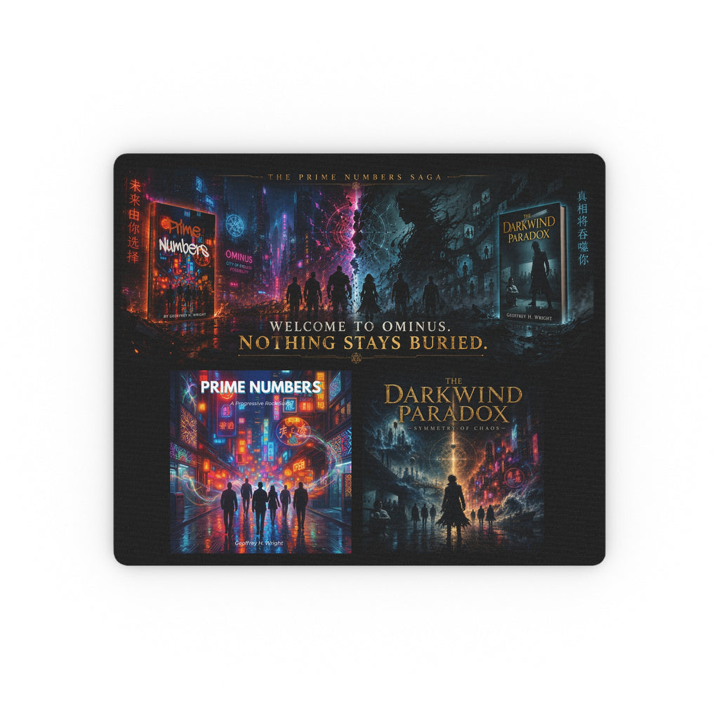 Prime Numbers Saga Mouse Pad — "Welcome to Ominus, Nothing Stays Buried"
