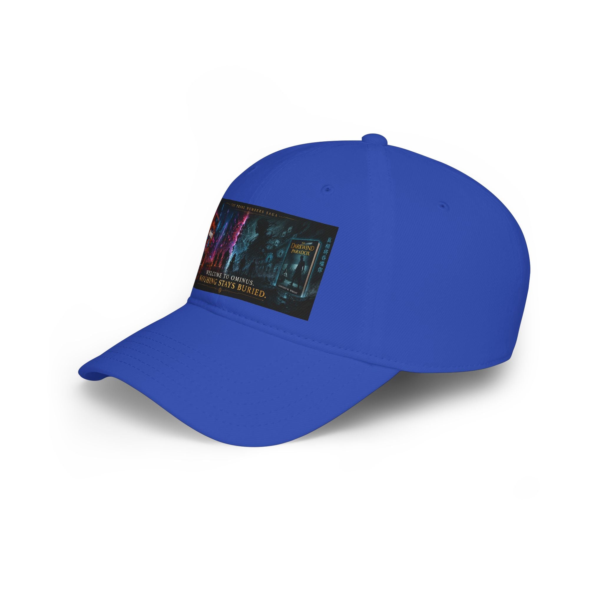 Prime Numbers Saga Baseball Cap — “Nothing Stays Buried” Neon Cyberpunk City Hat