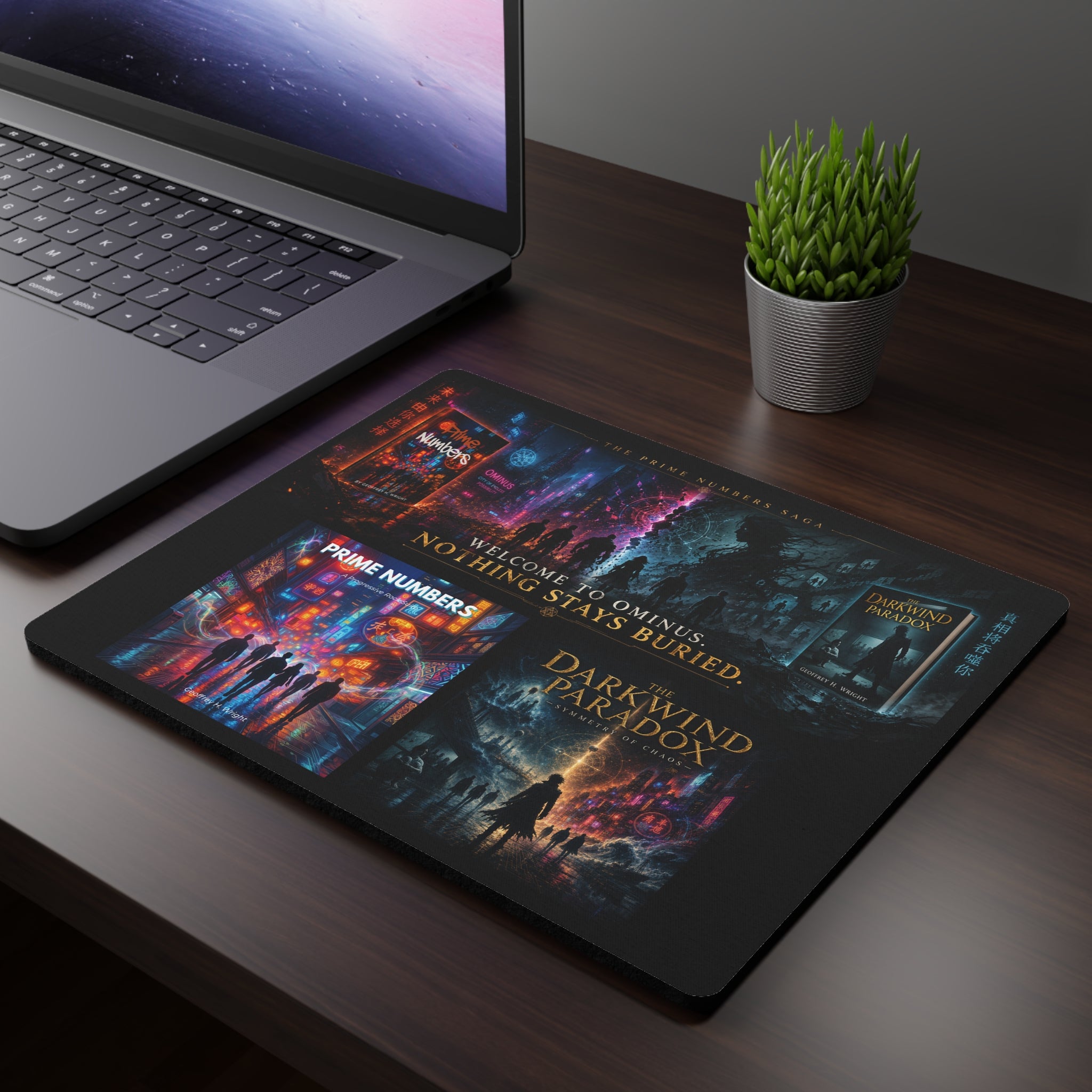 Prime Numbers Saga Mouse Pad — "Welcome to Ominus, Nothing Stays Buried"