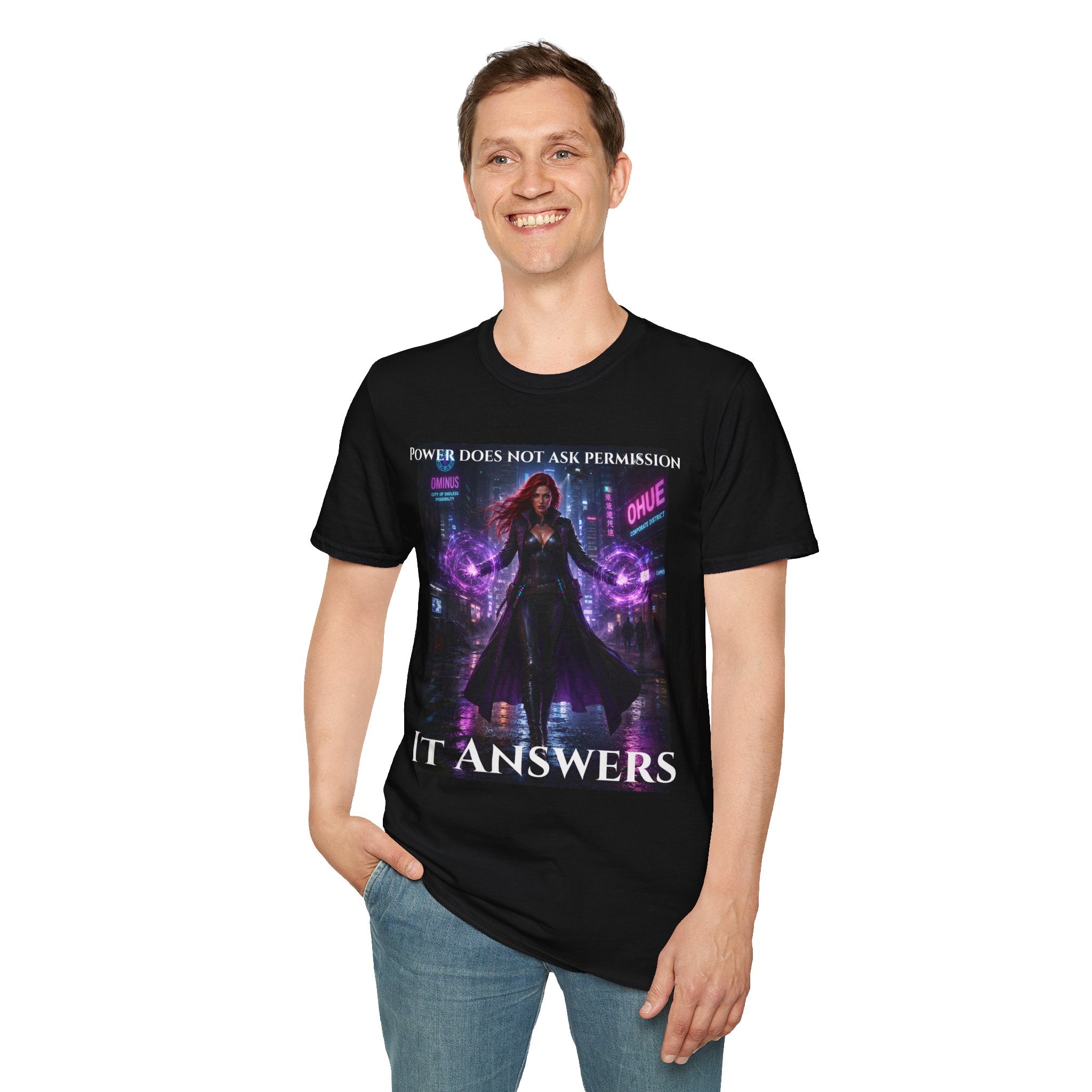 Athena Character T‑Shirt — "Power Does Not Ask Permission, It Answers"